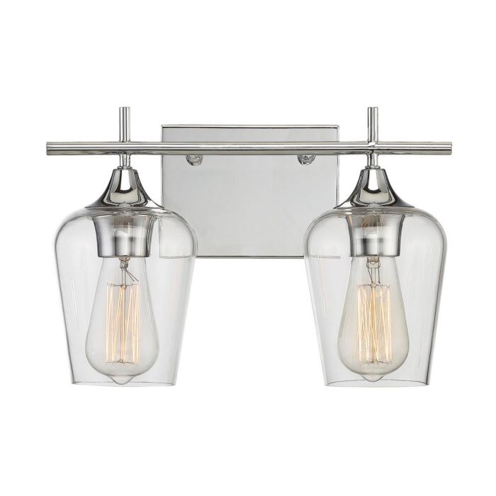 Savoy House Octave 2 Light Bathroom Vanity Light in Polished Chrome