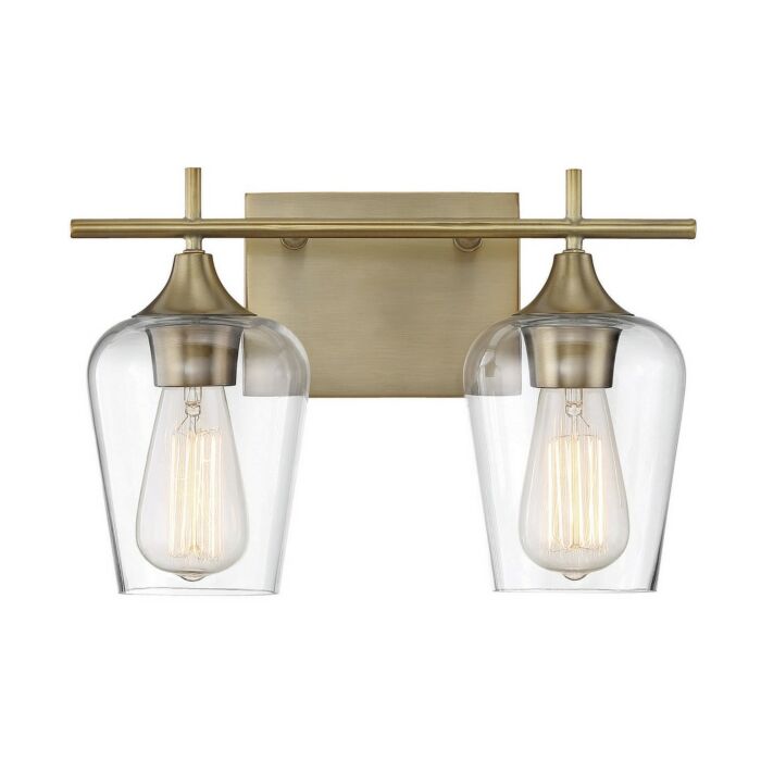 Savoy House Octave 2 Light Bathroom Vanity Light in Warm Brass