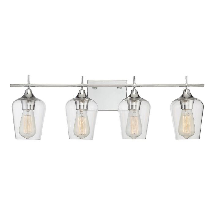 Savoy House Octave 4 Light Bathroom Vanity Light in Polished Chrome