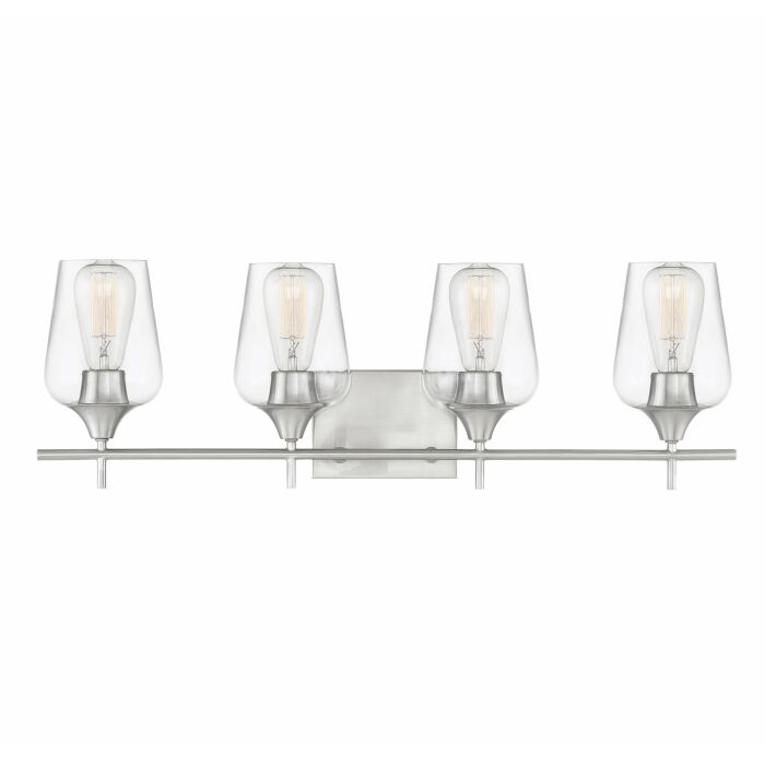 Savoy House Octave 4 Light Bathroom Vanity Light in Satin Nickel