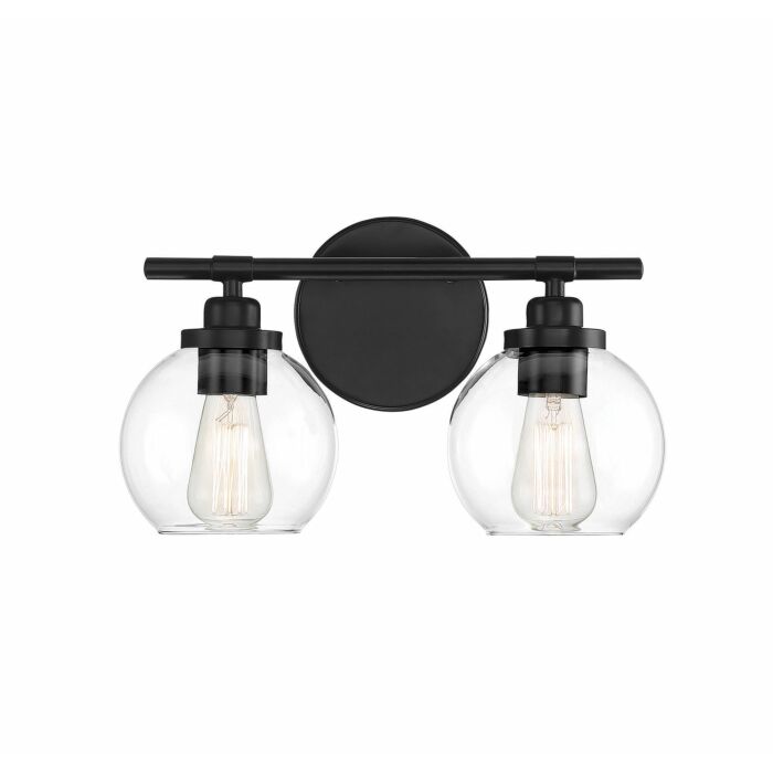 Savoy House Carson 2 Light Bathroom Vanity Light in Matte Black