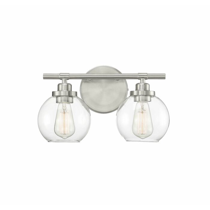 Savoy House Carson 2 Light Bathroom Vanity Light in Satin Nickel