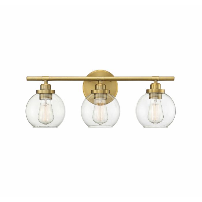 Savoy House Carson 3 Light Bathroom Vanity Light in Warm Brass