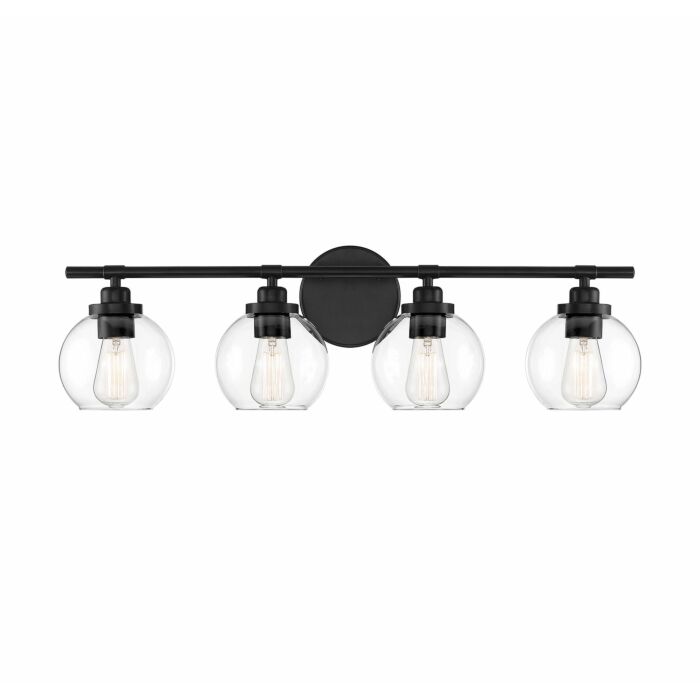 Savoy House Carson 4 Light Bathroom Vanity Light in Matte Black