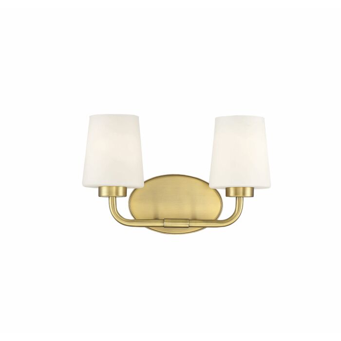 Savoy House Capra 2 Light Bathroom Vanity Light in Warm Brass