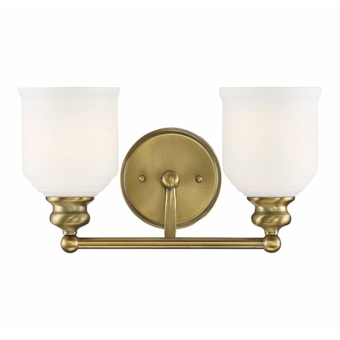 Savoy House Melrose by Brian Thomas 2 Light Bathroom Vanity Light in Warm Brass
