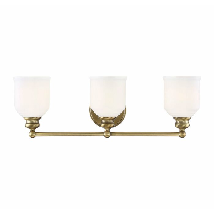 Savoy House Melrose by Brian Thomas 3 Light Bathroom Vanity Light in Warm Brass