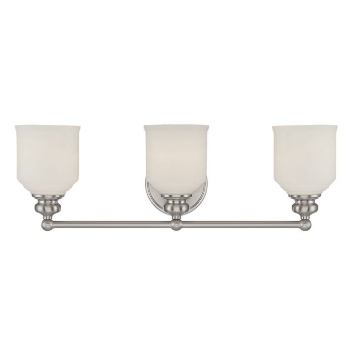 Savoy House Melrose by Brian Thomas 3 Light Bathroom Vanity Light in Satin Nickel