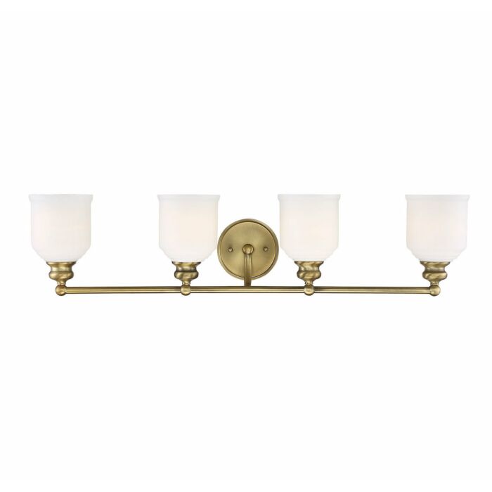 Savoy House Melrose by Brian Thomas 4 Light Bathroom Vanity Light in Warm Brass