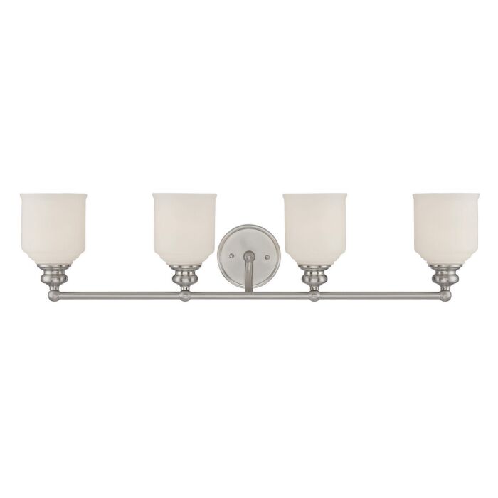 Savoy House Melrose by Brian Thomas 4 Light Bathroom Vanity Light in Satin Nickel