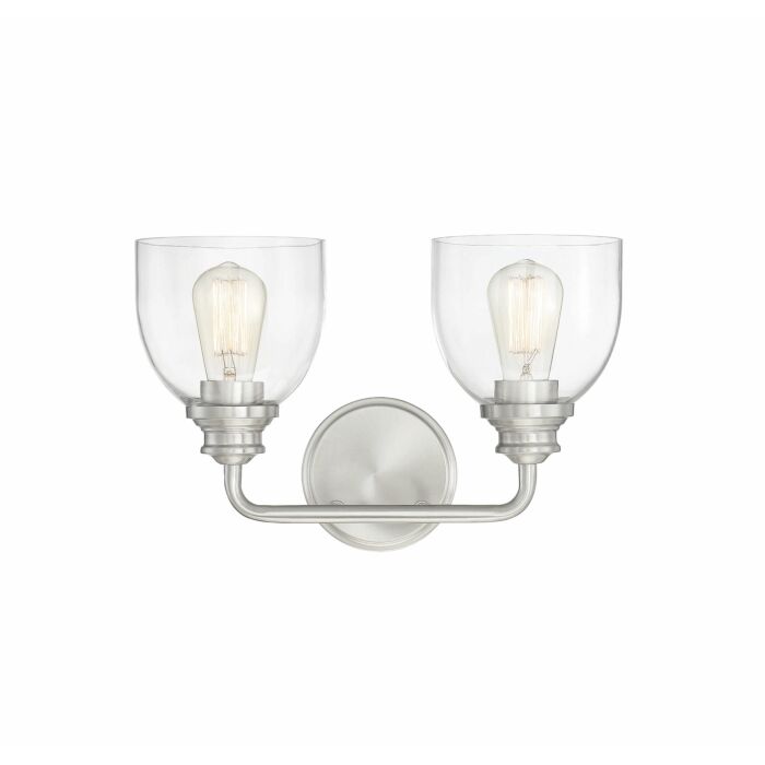 Savoy House Vale 2 Light Bathroom Vanity Light in Satin Nickel