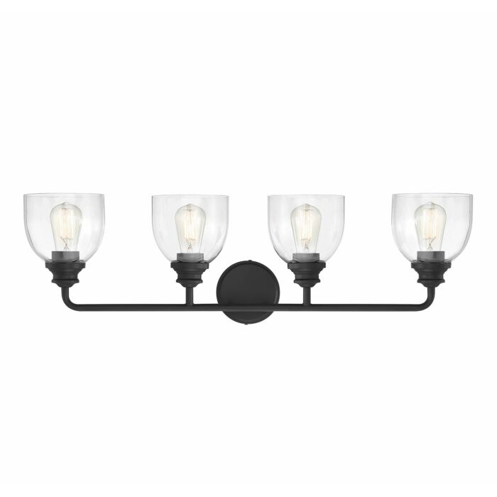 Savoy House Vale 4 Light Bathroom Vanity Light in Black