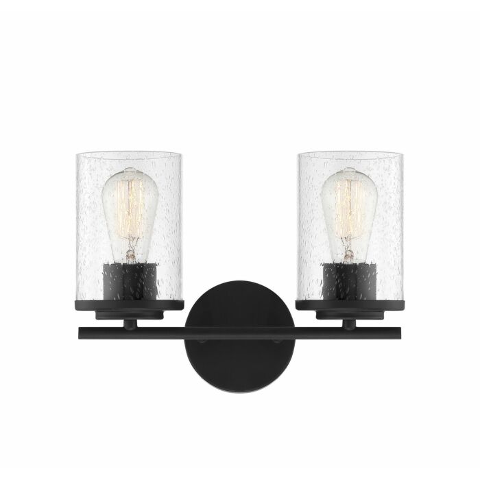 Savoy House Marshall 2 Light Bathroom Vanity Light in Matte Black