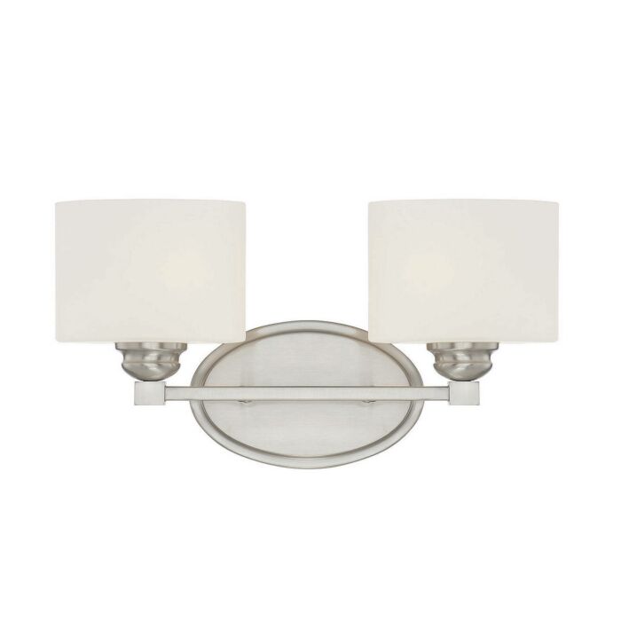 Savoy House Kane 2 Light Bathroom Vanity Light in Satin Nickel