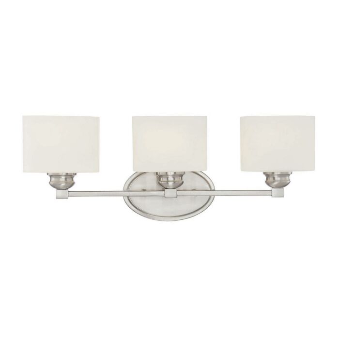 Savoy House Kane 3 Light Bathroom Vanity Light in Satin Nickel
