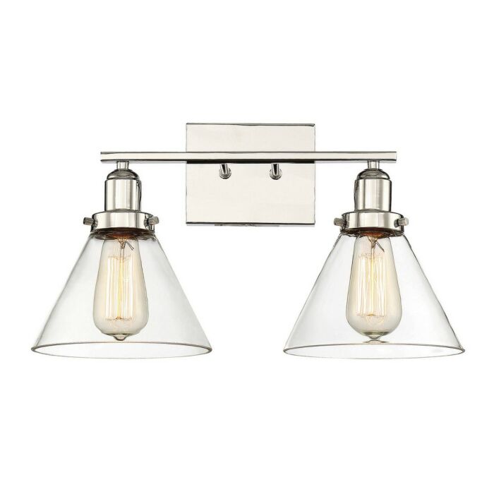 Savoy House Drake 2 Light Bathroom Vanity Light in Polished Nickel