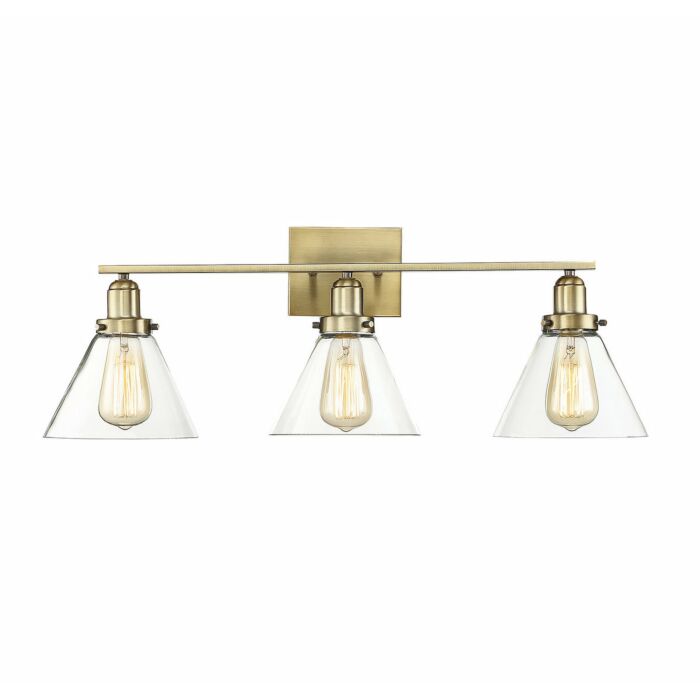 Savoy House Drake 3 Light Bathroom Vanity Light in Warm Brass