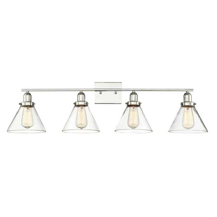 Savoy House Drake 4 Light Bathroom Vanity Light in Polished Nickel