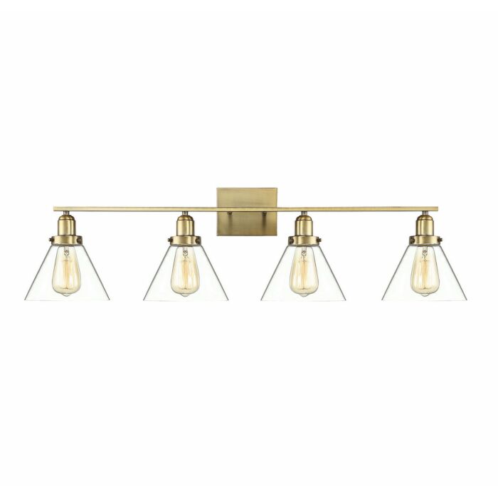 Savoy House Drake 4 Light Bathroom Vanity Light in Warm Brass