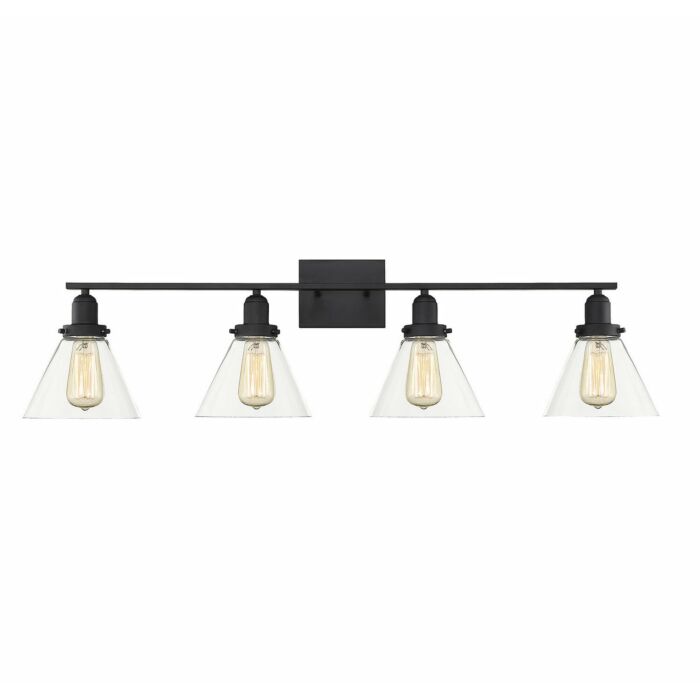 Savoy House Drake 4 Light Bathroom Vanity Light in Black