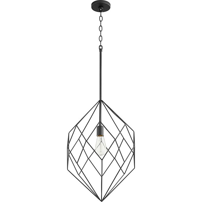 Quorum Soft Contemporary 16 Inch Pendant Light in Noir