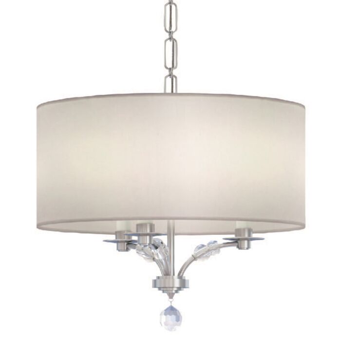 Crystorama Mirage 3 Light 19 Inch Modern Chandelier in Polished Nickel