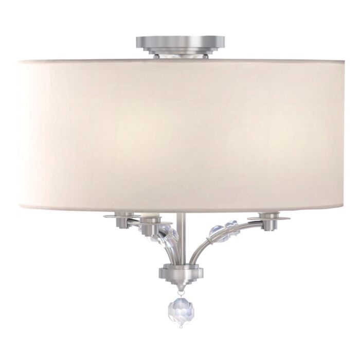 Crystorama Mirage 3 Light 18 Inch Ceiling Light in Polished Nickel