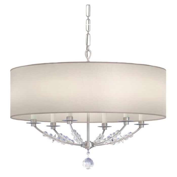 Crystorama Mirage 6 Light 23 Inch Modern Chandelier in Polished Nickel