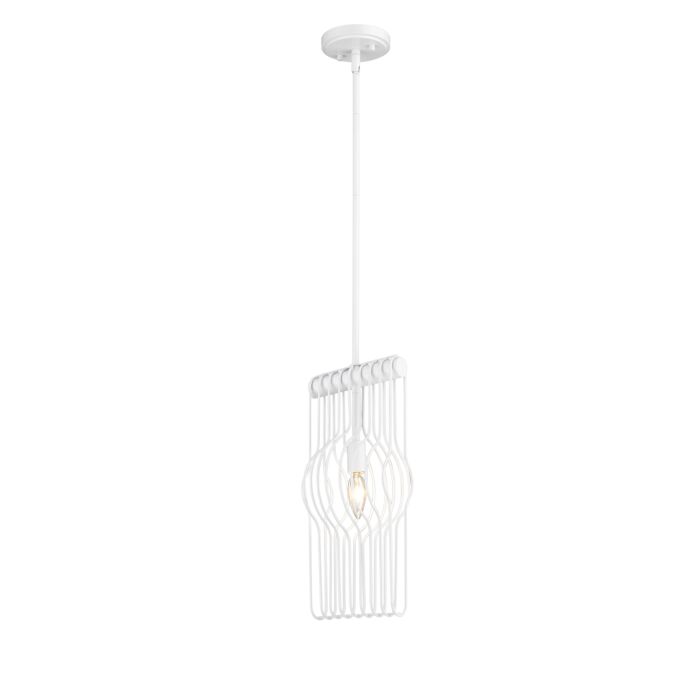 Z Lite Contour 1 Light Mini Pendant Light In White