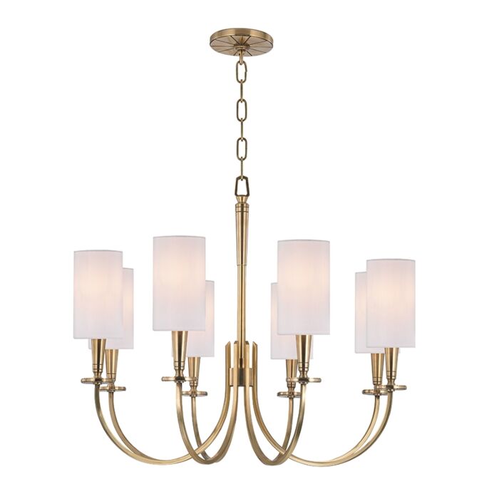 Hudson Valley Mason 8 Light Chandelier in Aged Brass