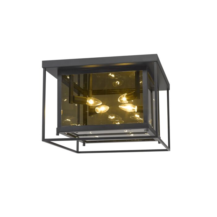 Z Lite Infinity 4 Light Flush Mount Ceiling Light In Misty Charcoal