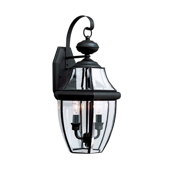 Sea Gull Lancaster 2 Light 21 Inch Outdoor Wall Light in Black