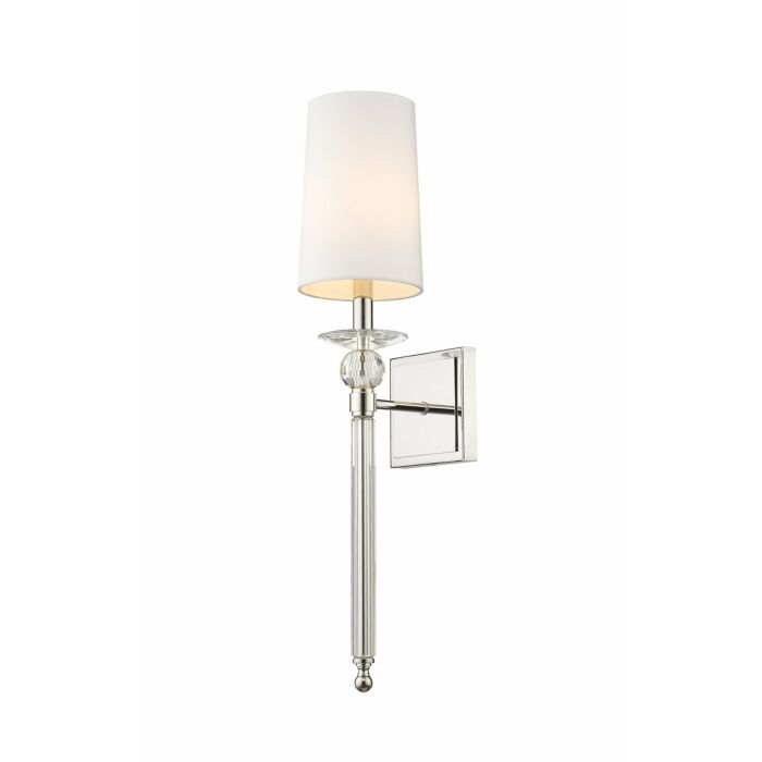 Z Lite Ava 1 Light Wall Sconce In Polished Nickel
