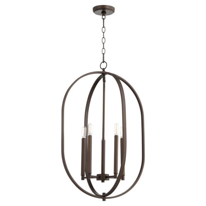 Quorum Collins 4 Light 16 Inch Foyer Light in Oiled Bronze