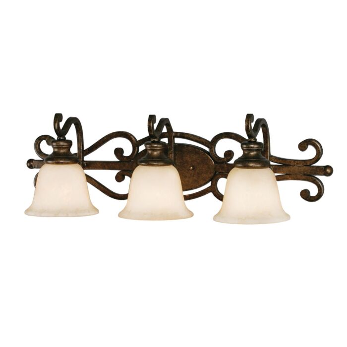Golden Heartwood 3 Light 30 Inch Bathroom Vanity Light in Burnt Sienna