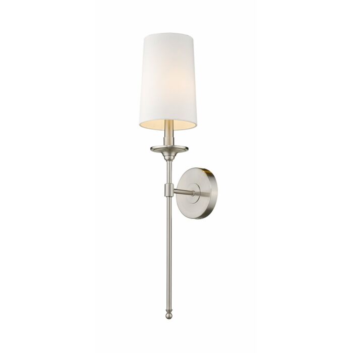 Z Lite Emily 1 Light Wall Sconce In Brushed Nickel