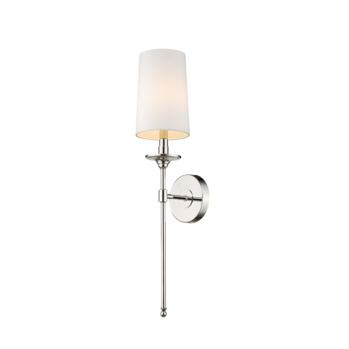 Z Lite Emily 1 Light Wall Sconce In Polished Nickel