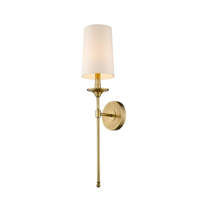 Z Lite Emily 1 Light Wall Sconce In Rubbed Brass