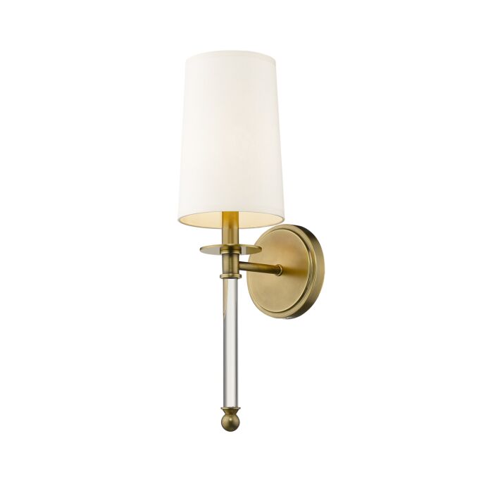 Z Lite Mila 1 Light Wall Sconce In Rubbed Brass