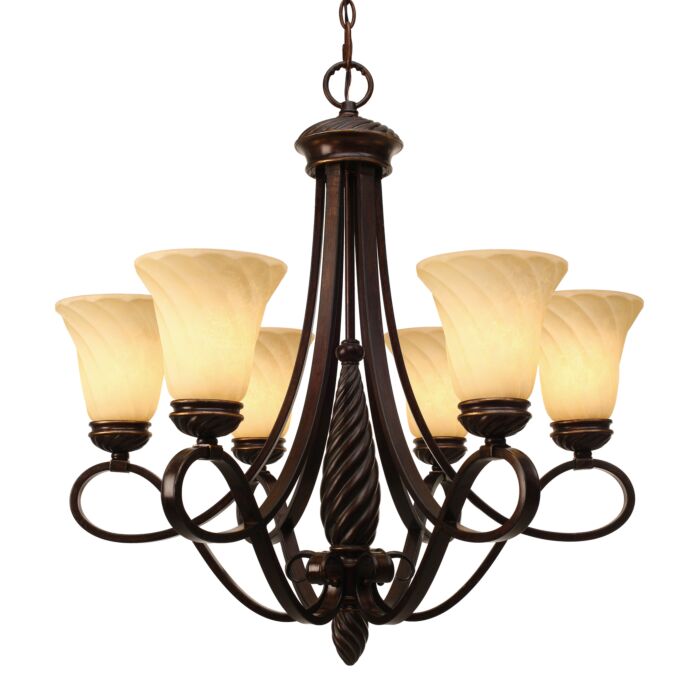 Golden Torbellino 6 Light Chandelier in Cordoban Bronze