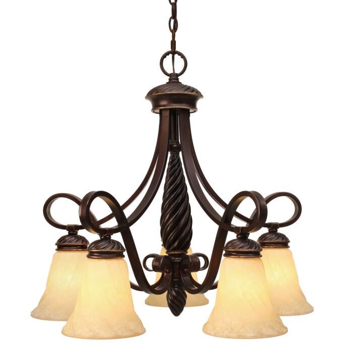 Golden Torbellino 5 Light Chandelier in Cordoban Bronze