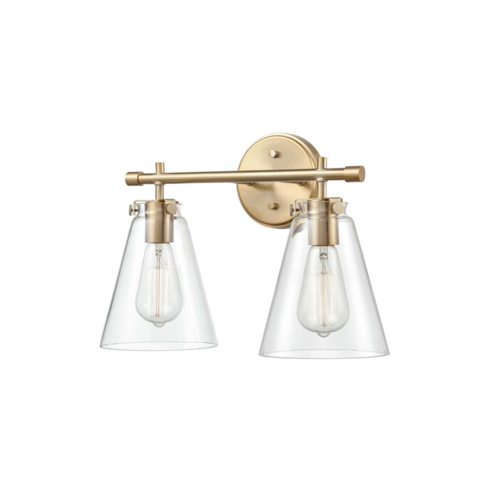Millennium 2 Light Bathroom Vanity Light in Modern Gold