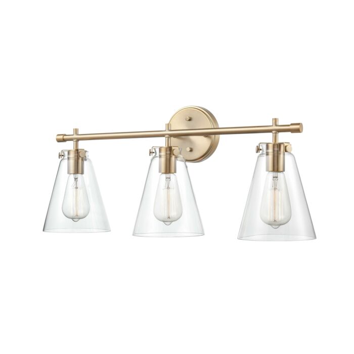 Millennium 3 Light Bathroom Vanity Light in Modern Gold