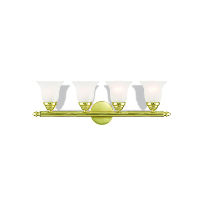 Rivera 4-Light Bathroom Vanity Light in Polished Brass