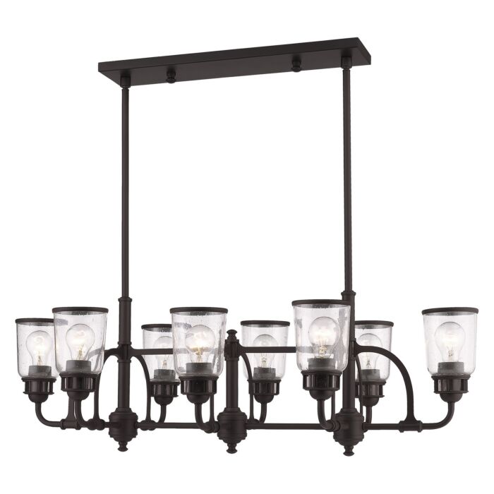 Lawrenceville 8-Light Linear Chandelier in Bronze