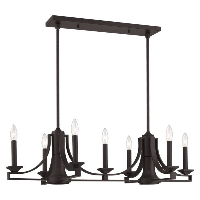 Trumbull 7-Light Linear Chandelier in Bronze