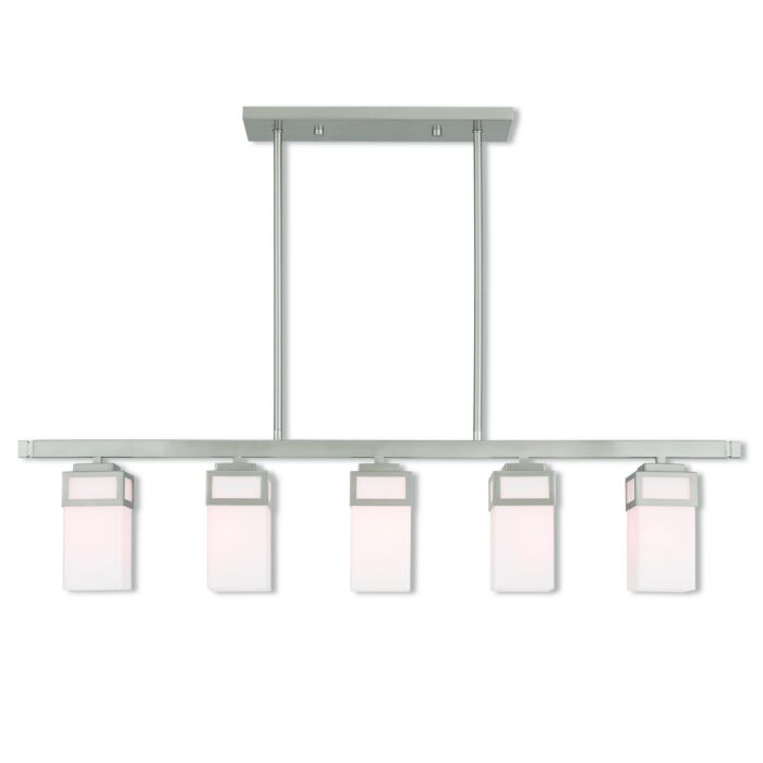 Harding 5-Light Linear Chandelier in Brushed Nickel