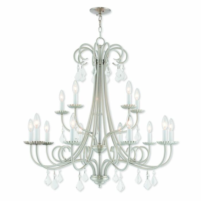 Daphne 15-Light Foyer Chandelier in Brushed Nickel