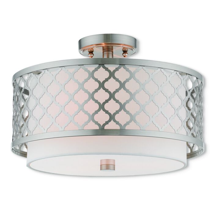 Arabesque 3-Light Ceiling Mount in Brushed Nickel