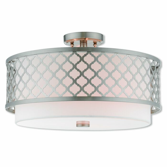 Arabesque 3-Light Ceiling Mount in Brushed Nickel